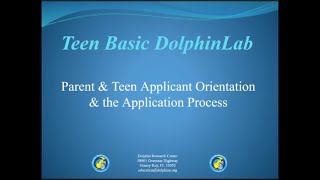 Dolphin Research Center Teen Basic DolphinLab Webinar TeenBasicDolphinLab finalwebinar