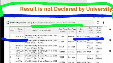 Result is not declared by university //new method of checking  results //esuvidha app//ycmou login
