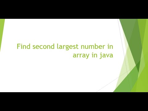 How to find second largest number in array in java | # ...