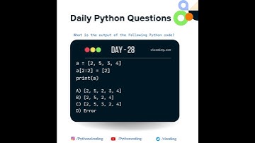 Python Coding challenge - Day 28 | What is the output of the following Python code?  #python #coding
