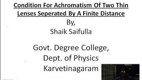 Achromatism of two lenses separated by a finite distance