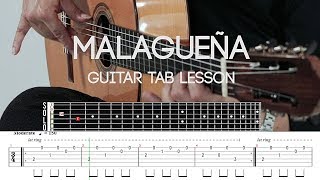 Malagueña Guitar lesson Arpeggio Tab