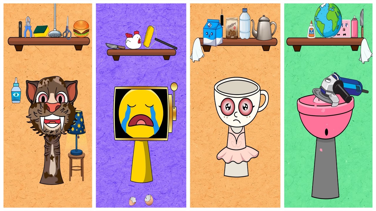 Sprunki Help: Talking Tom 🆚 Glory 🆚 Ballerina Cappuccino 🆚 Lollipop