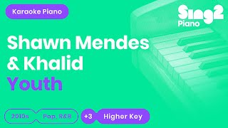 Shawn Mendes, Khalid - Youth (Higher Key) Piano Karaoke Resimi