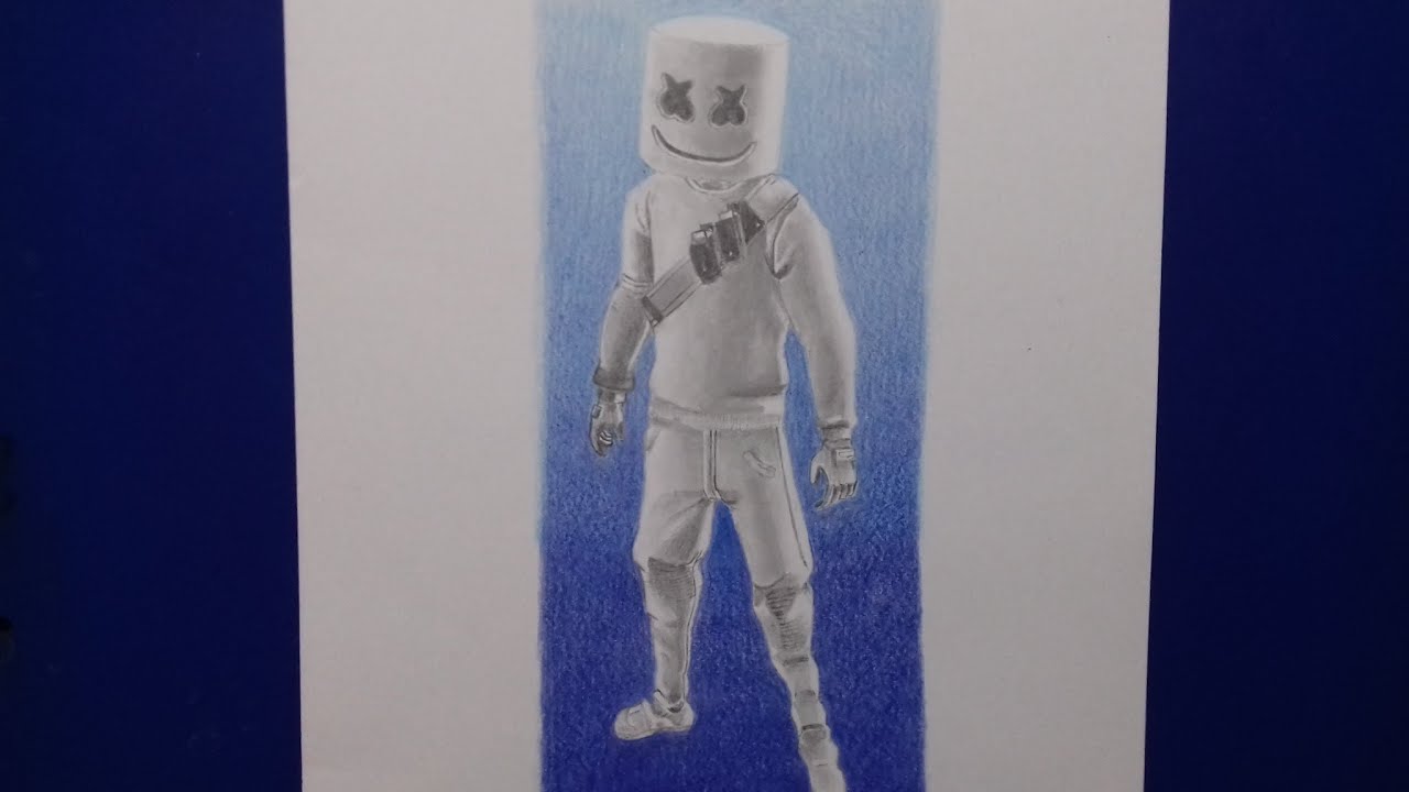 DRAWING MARSHMELLO FORTNITE SKIN GET FORTNITE NOW YouTube