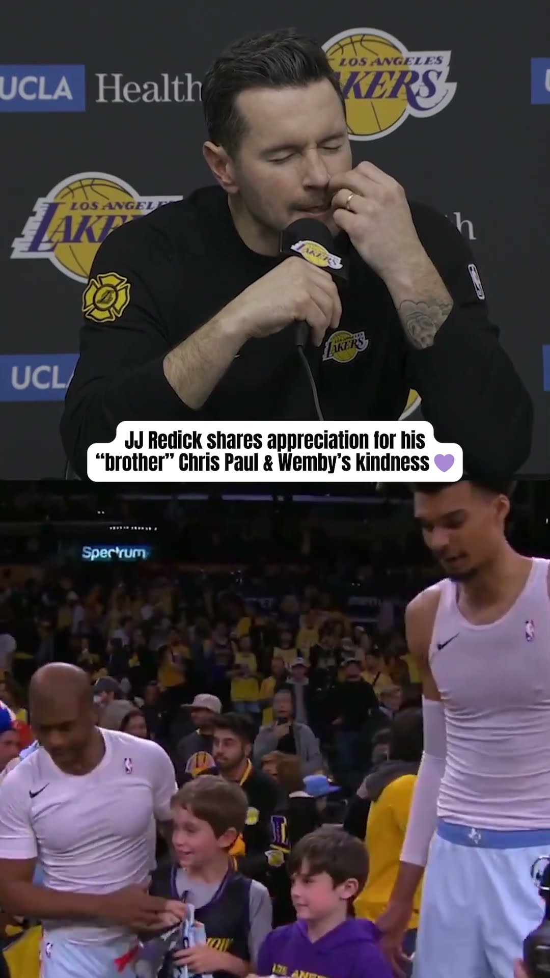 Chris Paul \u0026 Wemby gave their jerseys to JJ Redick's sons after the game ?