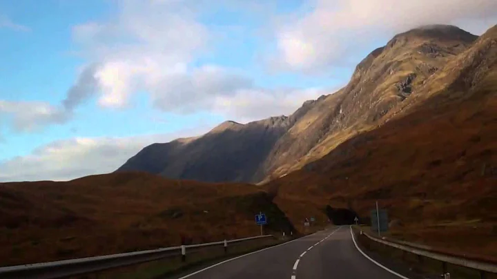 Autumn Drive A82 Road Through Glencoe Scottish Highlands Scotland