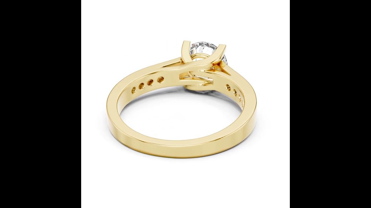 Round Brilliant Cathedral Engagement Ring