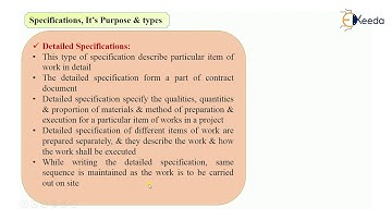 Specifications, Its Purpose and Types - Specifications and Rate Analysis