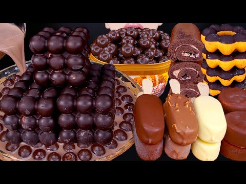 ASMR CUBE CAKE MALTESERS CHOCOLATE MILK MAGNUM ICE CREAM NUTELLA DESSERT MUKBANG 먹방咀嚼音 EATING SOUNDS