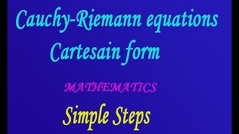 Cauchy Riemann equation in the Cartesian form simple steps by EASY MATHS EASY TRICKS