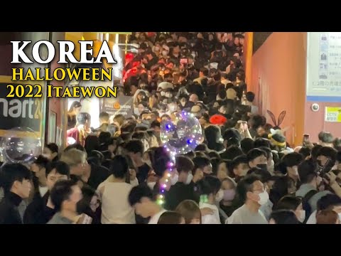 Seoul Halloween 2022 Korea - Itaewon huge crowd, before stampede accident  | 이태원 할로윈 사고 전 엄청난 인파