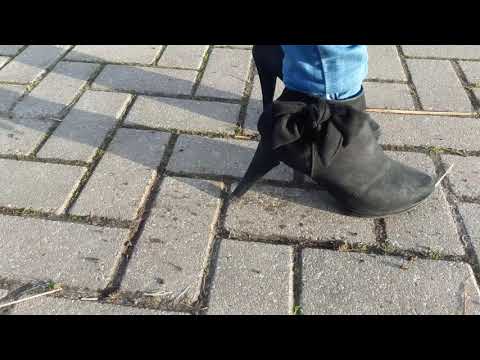 Sweety is Walking in black booties