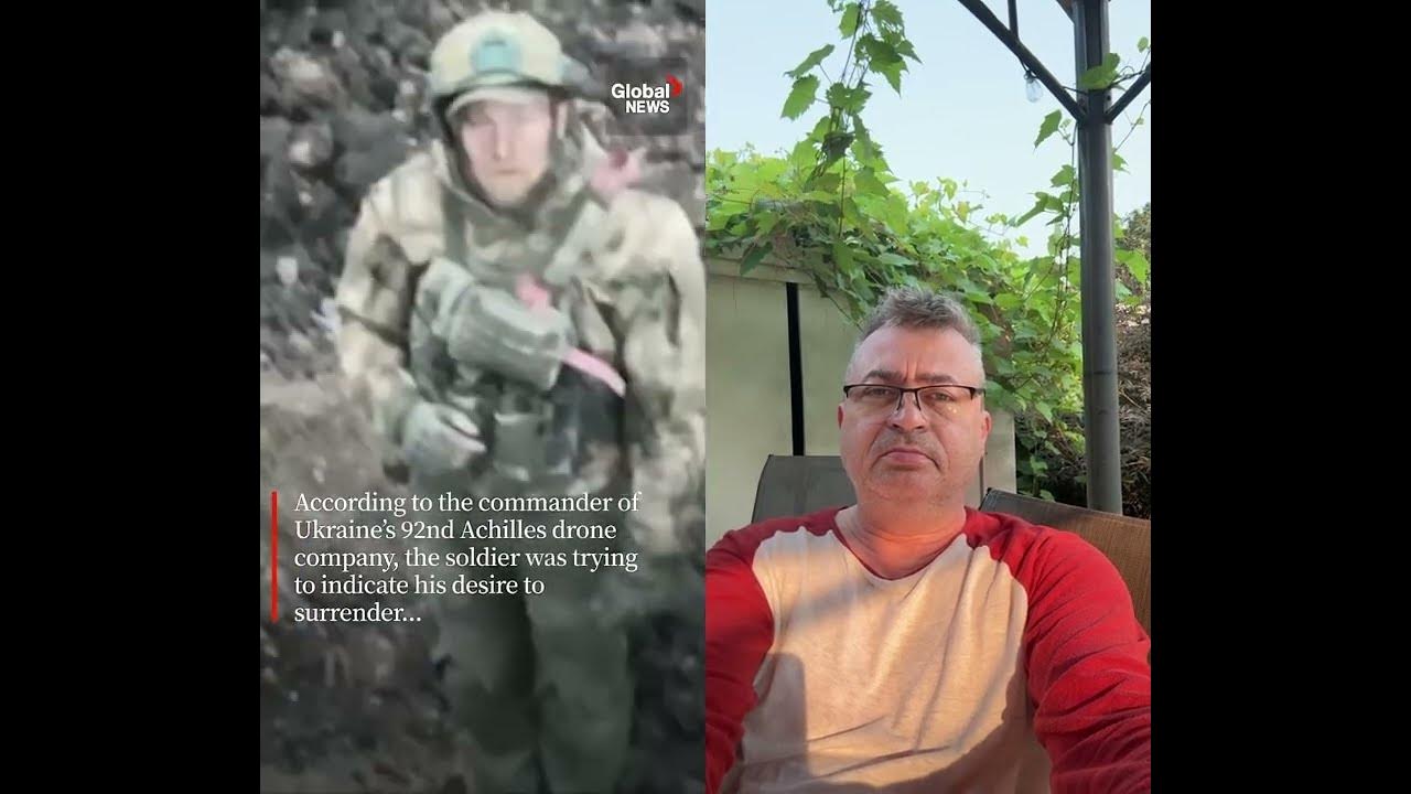 Russian soldier surrenders to Ukrainian drone outside Bakhmut
