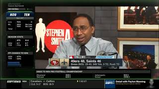 ESPN FIRST TAKE | Stephen A. Smith react to 49ers 48, Saints 46; Garoppolo: 349 Yds, 4 TD, Int