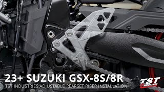 How to Install Adjustable Rearset Risers on Suzuki GSX-8S / GSX-8R by TST Industries