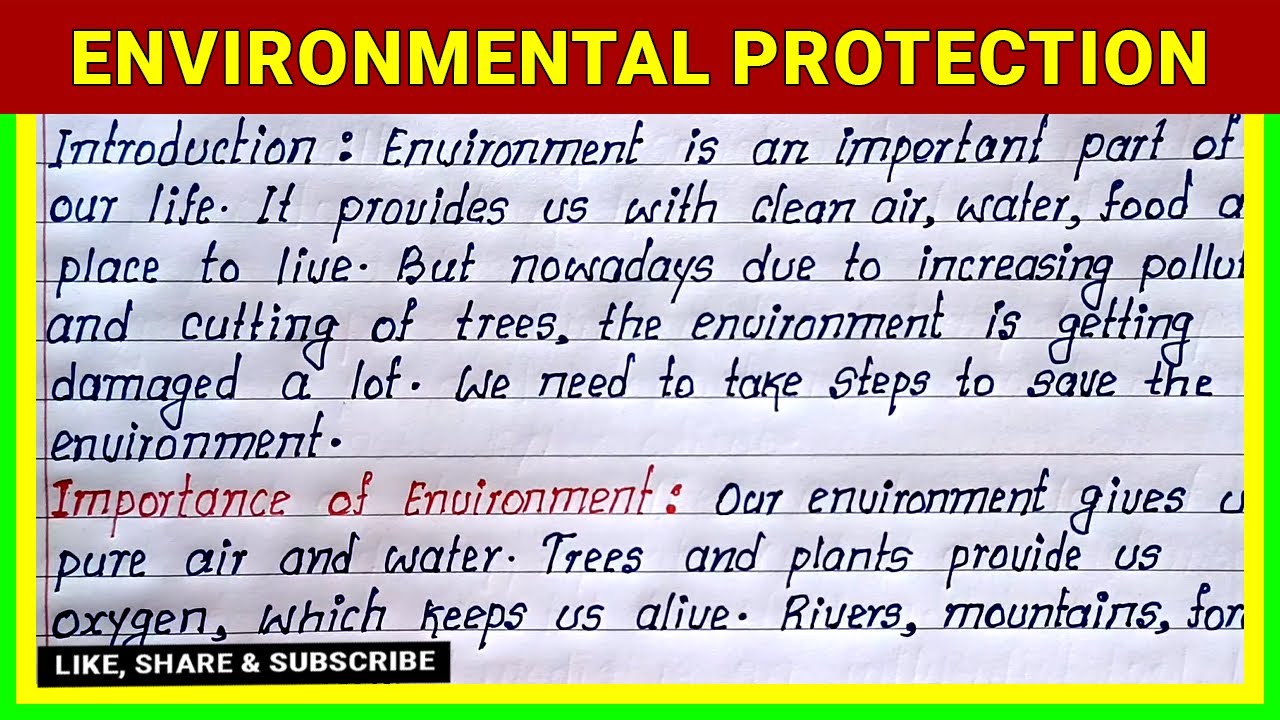 Simple English Essay on Environmental Protection | Easy and Short ...