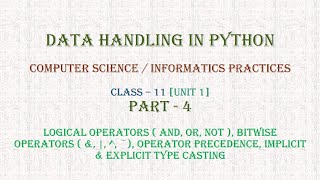 Data Handling | Part 4 | Computer Science | Informatics Practices | Class 11 | Unit 1 | 2025-26