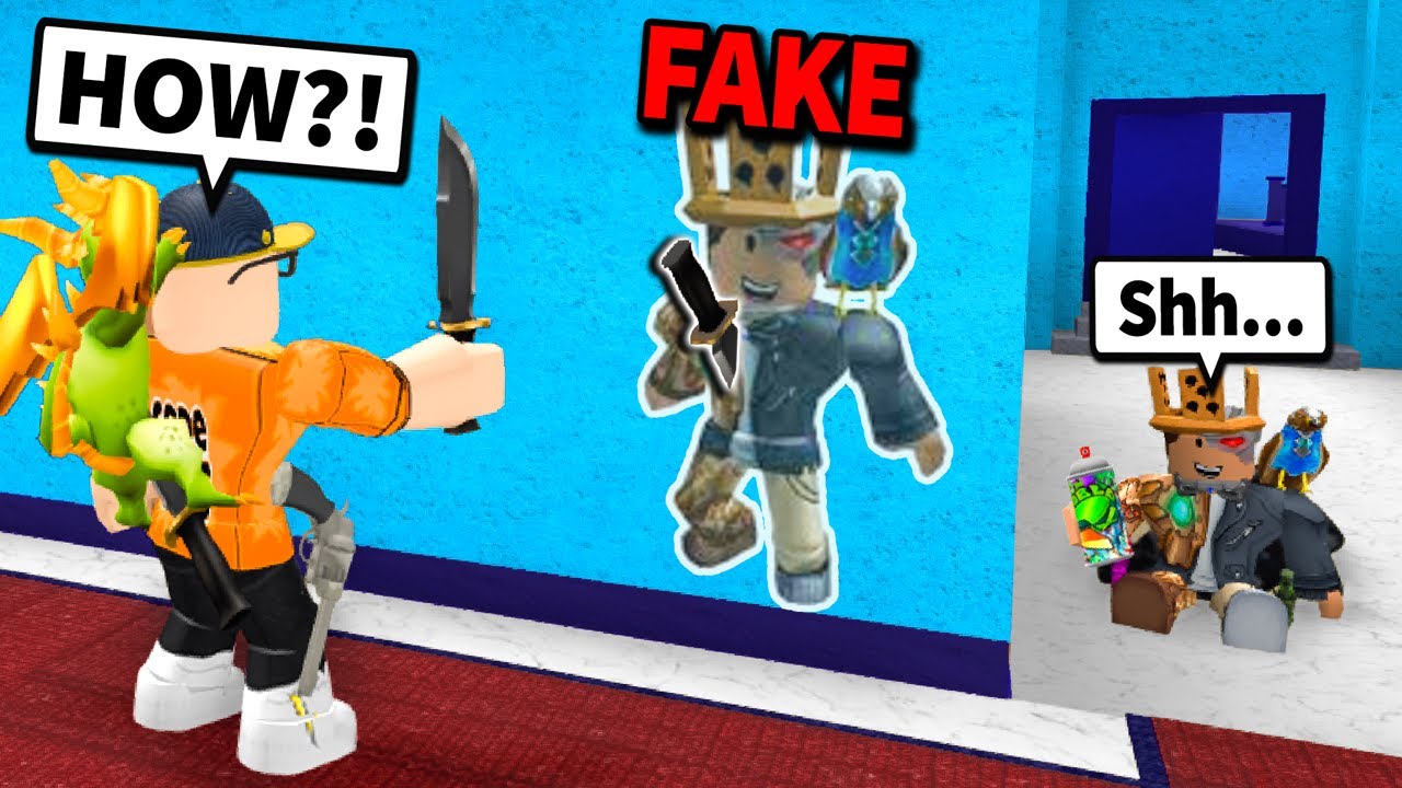 Trolling My Friends With Fake Decals In Murder Mystery 2 Roblox Mm2 Youtube - fake gun trolling roblox murder mystery 2 youtube