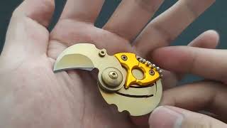 Mini Key Knife Camp Outdoor Keyring Ring Keychain Fold Self