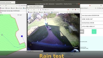 Alfred robotic lawn mower (cm-precise, GPS-only, no cables, simply mowing with a map) - rain test