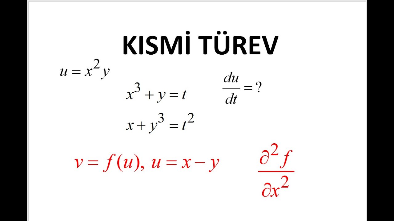 Kısmi türevler, Calculus2, Üniversite Matematiği, ÖABT