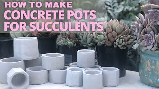 Step-by-Step Tutorial: HOW TO make CONCRETE POTS for SUCCULENTS // DIY pots with smooth finish//