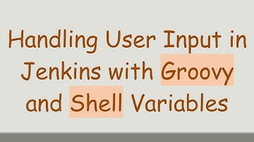 Handling User Input in Jenkins with Groovy and Shell Variables