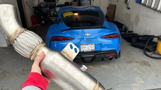 CATLESS DOWNPIPE FOR 21’ SUPRA IS HERE sounds crazy