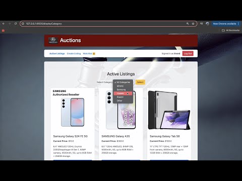 CS50’s Web | Project 2: Commerce