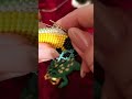 Beaded frog keychain wallet)