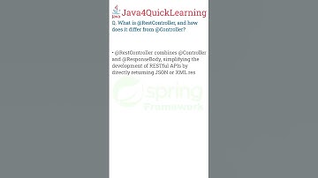 What is @RestController, and how differ from @Controller #restapi #controller #java4quicklearning