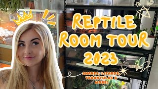 REPTILE ROOM TOUR 2023! (REPTILES, SNAKES, TARANTULAS & MORE )