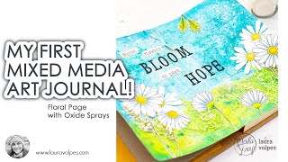 Mixed Media Art Journal Page with Distress Oxide Sprays