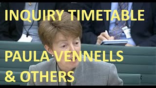Post Office Horizon IT Inquiry  Timetable Diary Dates  April to July 2024   Paula Vennells \& others
