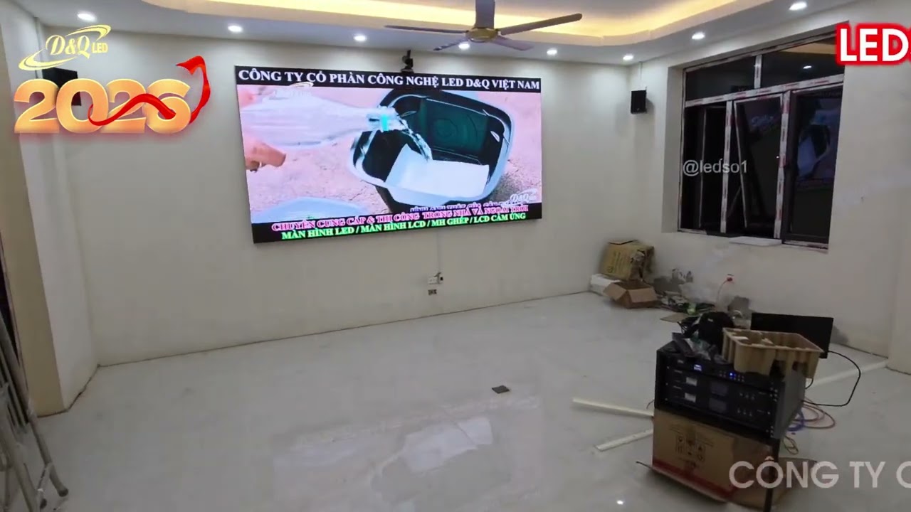 Công ty CP Đầu tư Hội nhập Toàn Cầu | D&Q thi công dự án màn hình Led P2 phòng họp trực tuyến