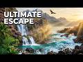 Waterfall's background all in one | serene wave music included