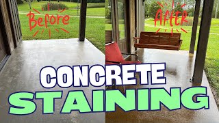 VALSPAR Concrete Staining - EAGLE oil-based sealer - Stained porch