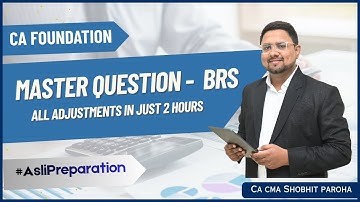 Master Question of BRS with all Adjustments covered in just 2 hours | CA Foundation Accounts |