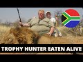 Trophy hunter ate alive by the brother of a lion he shot in south africahunter eaten by a lion