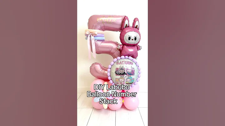 DIY Labubu Balloon Number Stack | Easy Balloon Decoration Tutorial for Parties 💕