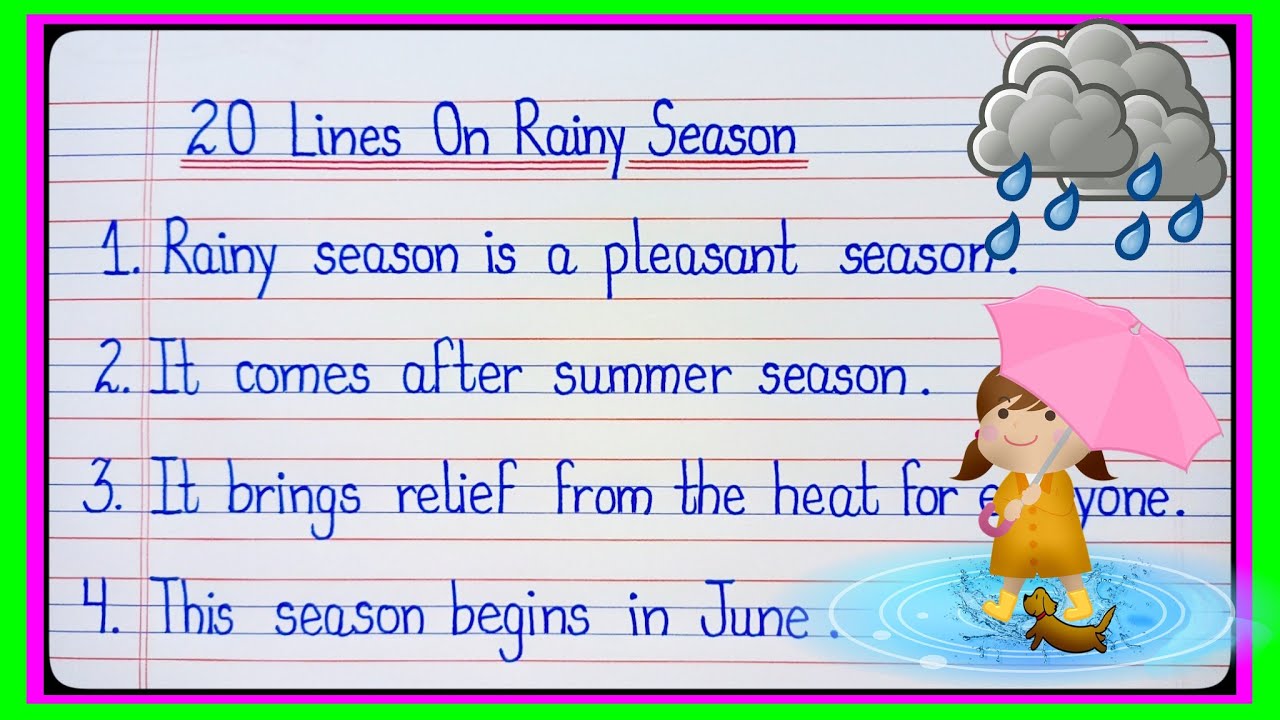 essay on rainy season 20 lines