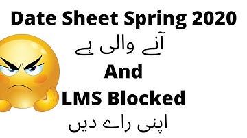 Final Teram Exams Date Sheet | Blocked LMS | Must Watch