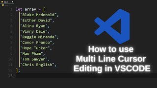 How to use multi line cursor editing in vscode Wealth