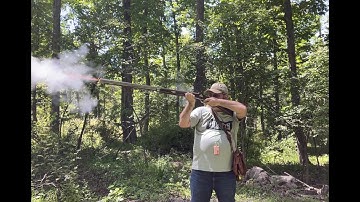 Loading and Shooting a Muzzleloading Black Powder Patched Round Ball Rifle   HD 1080p