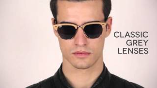 Ray-Ban RB3016M Clubmaster Wood Ray Ban Sunglasses Review | VisionDirectAU  - YouTube
