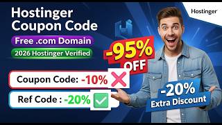 Hostinger Coupon Code 2026 : Up To 95% OFF + Free Domain #HCC38