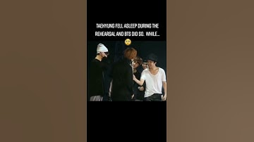 Taehyung fall asleep during the rehearsal 🥺💜 #BTS #V #btsshorts
