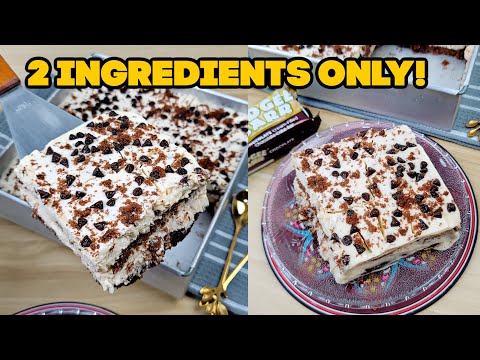 ICEBOX CAKE, REFRIGERATOR CAKE | ( 2 INGREDIENTS ONLY ) NO-BAKE, NO MIXER