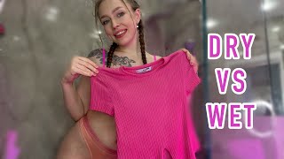 [4K] Transparent Dry Vs Wet Review | Try On Haul Amazing Outfits (2024)